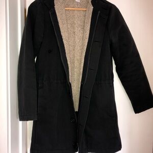 American Apparel Black Lined Hooded Women's Fall Winter Jacket Size XXS/XS